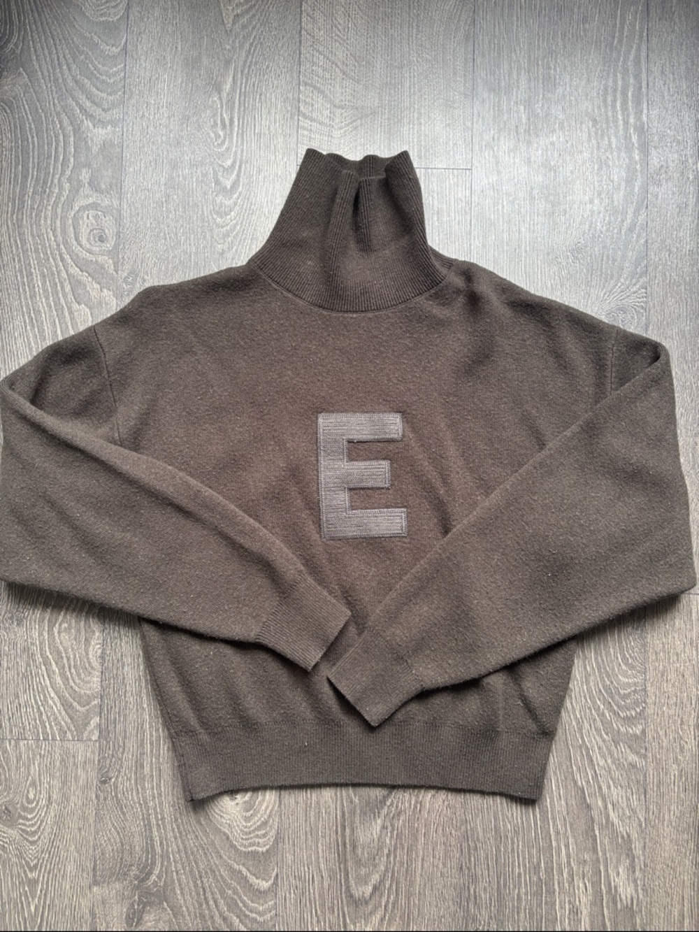 Fear of God ESSENTIALS Brown Ribbed Turtleneck Sweater Women Medium